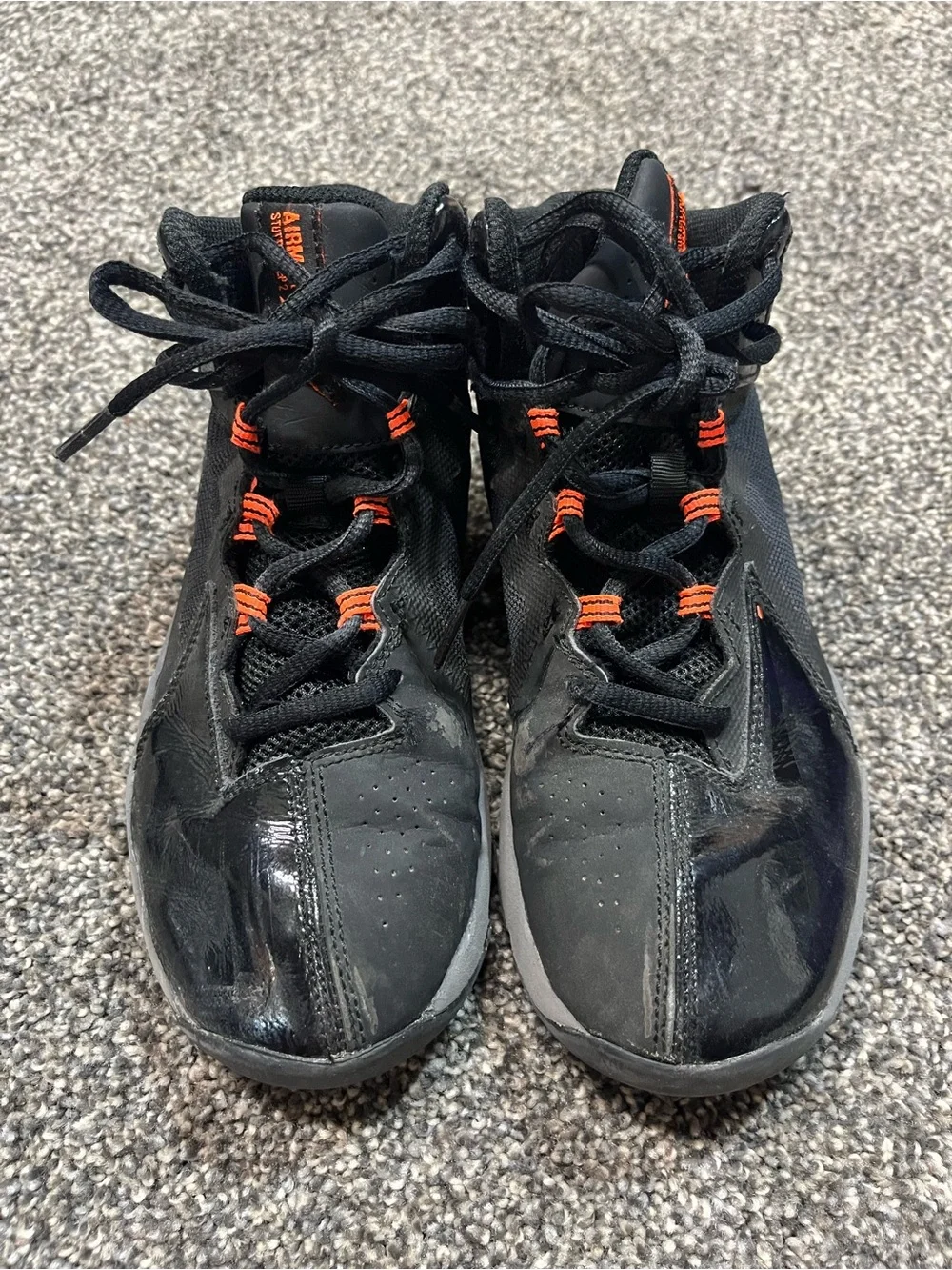 Nike Kids Black and Orange Basketball Shoes